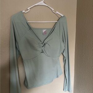 Mint Green Long Sleeve Top